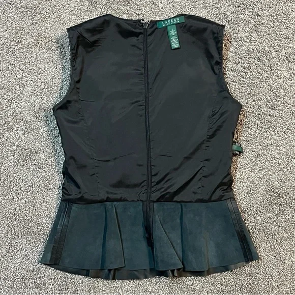 Lauren Ralph Lauren leather peplum tank shell. - Picture 11 of 14